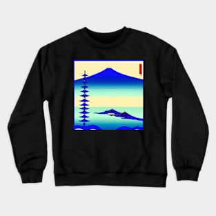 High pagoda that watches over the mountains in the mist. Crewneck Sweatshirt